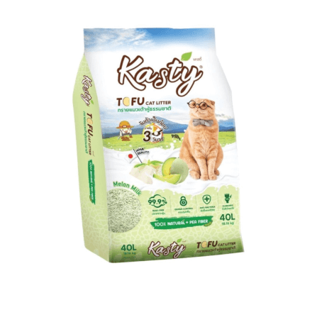 ทรายแมวเต้าหู้ kasty กลิ่นนมเมล่อน ขนาด 40 ลิตร_0